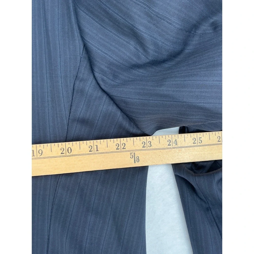Burberry London Blazer Mens 44 Reg Navy Blue Pinstripe 100% Wool 2-Button Jacket